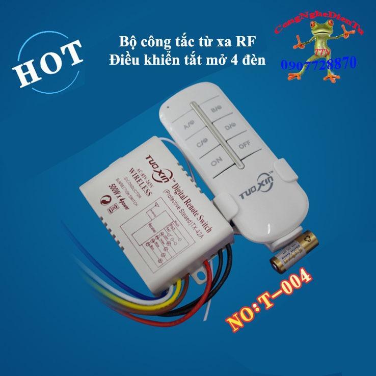 Công tắc điều khiển từ xa 4 kênh tuoxin