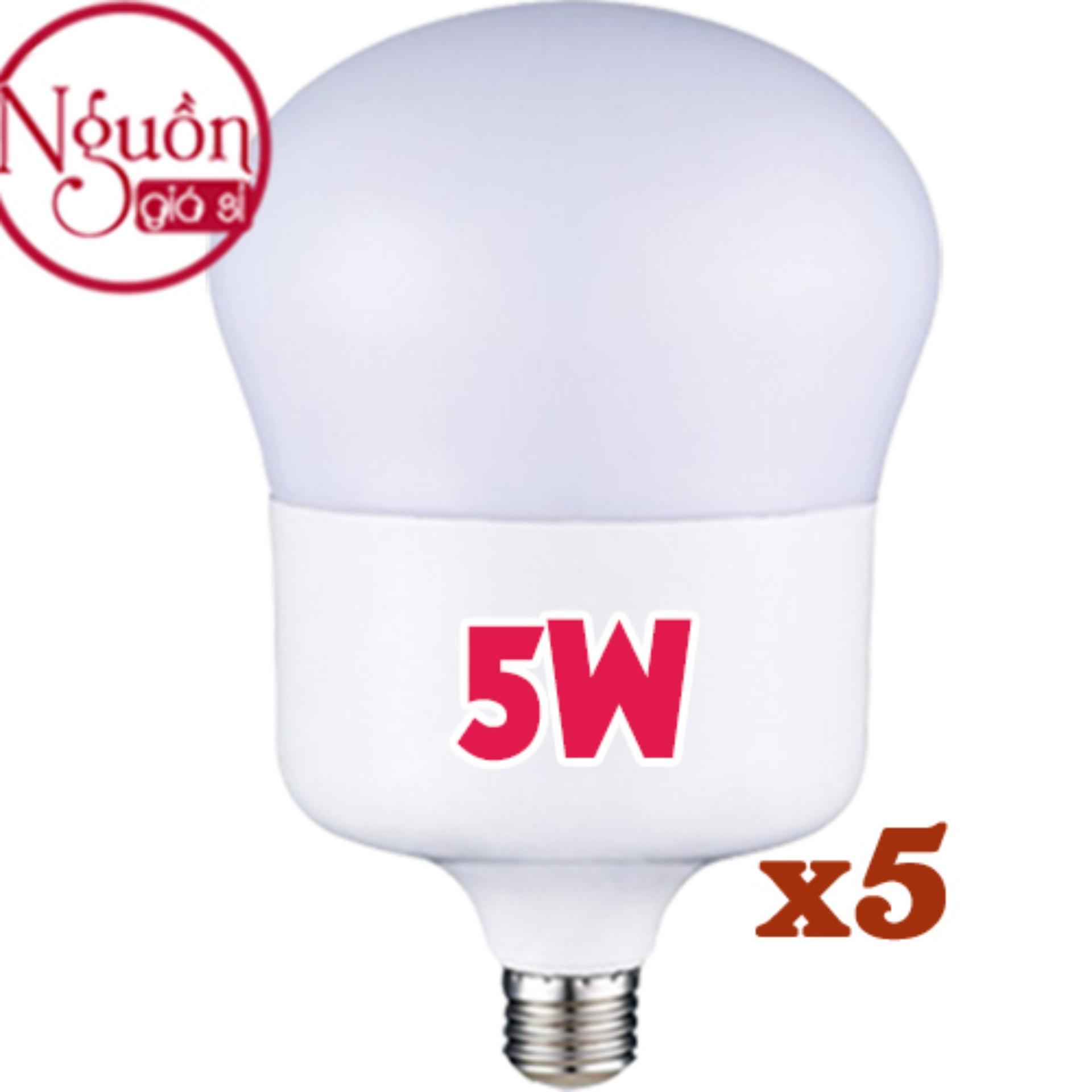 [HCM]5 Bóng đèn Led trụ 5w tiết kiệm điện sáng trắng