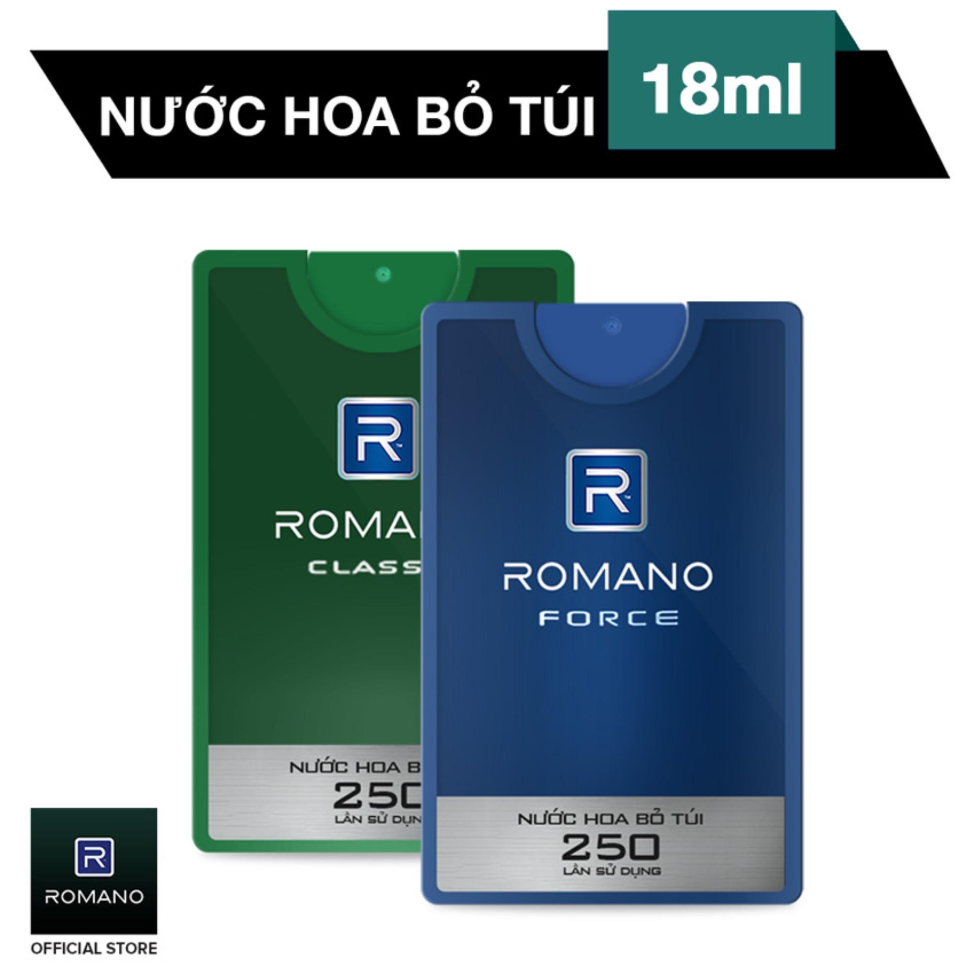 Romano - Combo 02 Nước hoa bỏ túi 18ml (Classic + Force)