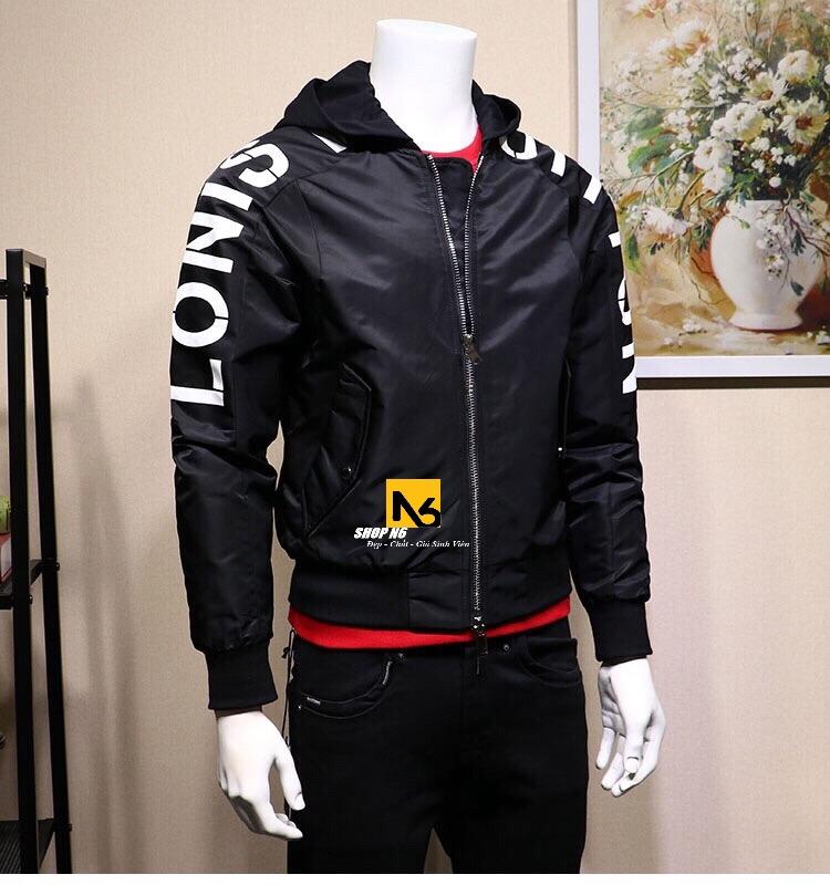 Áo khoác dù nam đen có nón 2 lớp hàn quốc cao cấp - gk18
