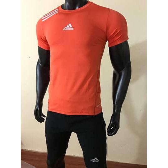 Bộ thể thao nam không cổ kc0019 da cam chất đẹp, bộ quần áo thể thao nam giá rẻ