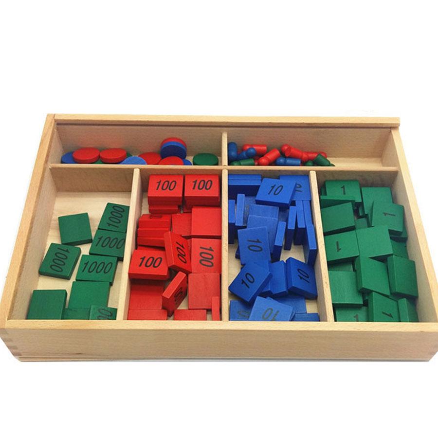 Hộp trò chơi tem số giao cụ montessori đồ chơi giáo dục