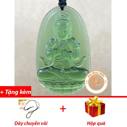 Mặt dây chuyền phật bản mệnh như lai đại phật lưu ly xanh lá