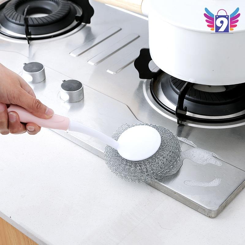 [3-5/8 Hoàn Tiền 25%] - [HCM]Cây chà xoong nồi nhà bếp có tay cầm chống trầy tay 9STORE