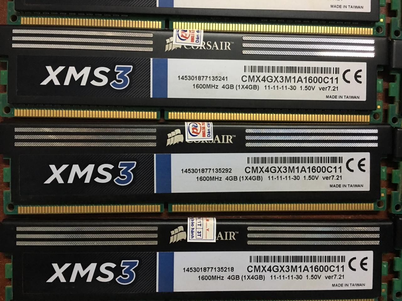 Ram corsair tản nhiệt 4g buss 1600
