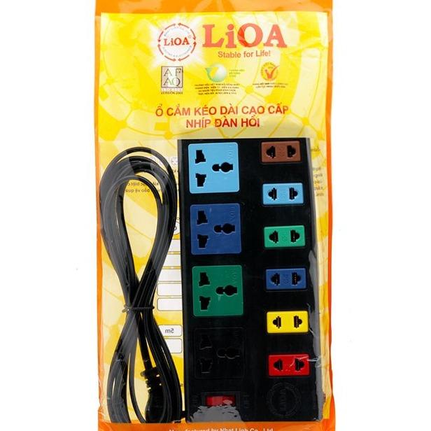 Ổ cắm điện lioa bảo vệ quá tải 10 ổ cắm 4d6s32 dây 3 mét