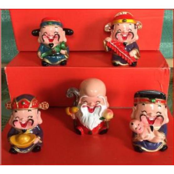 Bộ tượng 5 ông Thần Tài, Phúc, Lộc, Thọ