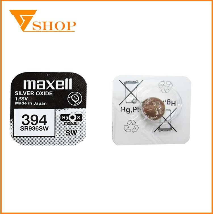 1 vỉ pin đồng hồ sr936sw maxell 1.55v, pin 394
