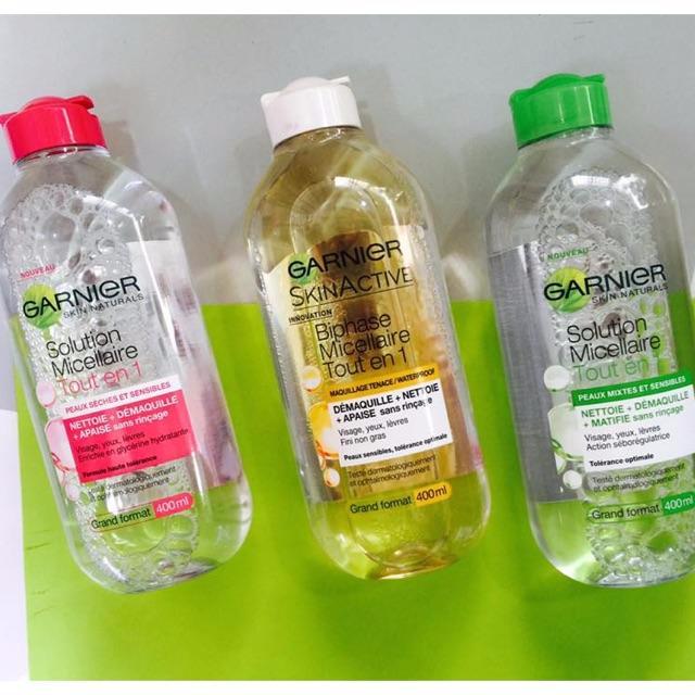 Nước tẩy trang garnier đủ màu 400ml- xách tay đức