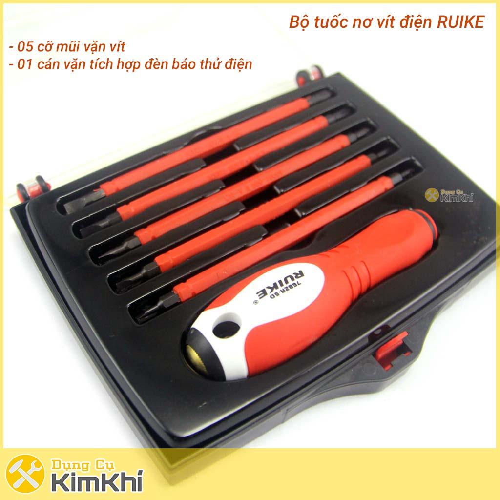 Bộ 5 tuốc nơ vít điện ruike 1000v có đèn báo rk-006