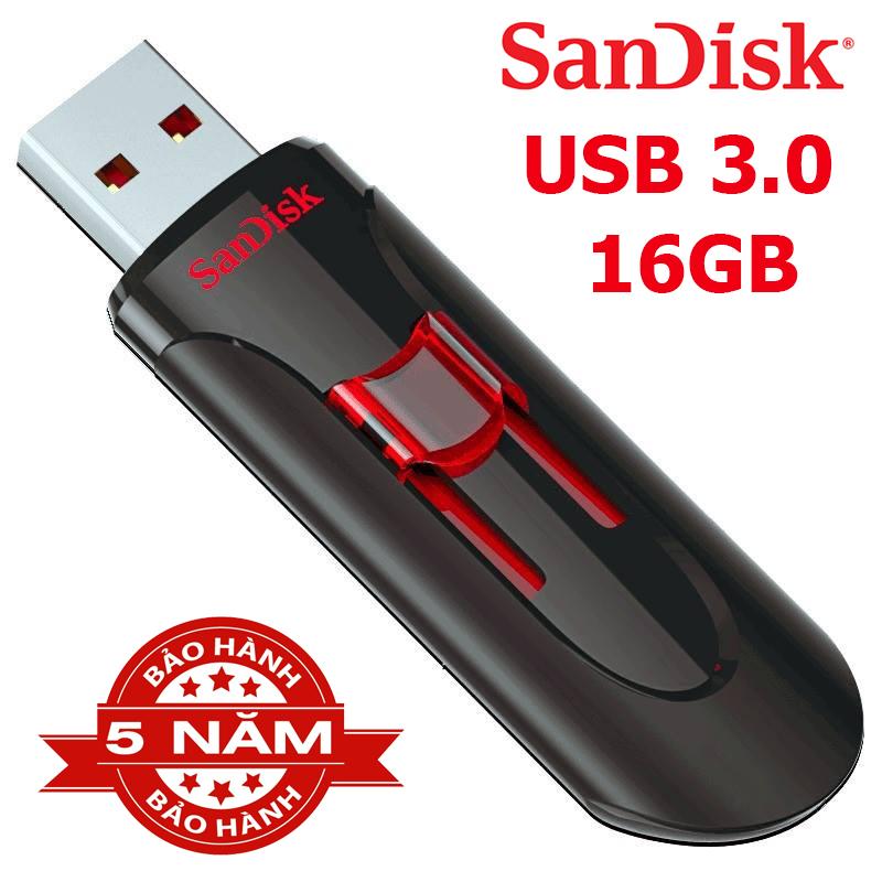 USB 16GB 3.0 Sandisk Cruzer Glide CZ600 100Mb/s - bảo hành 5 năm