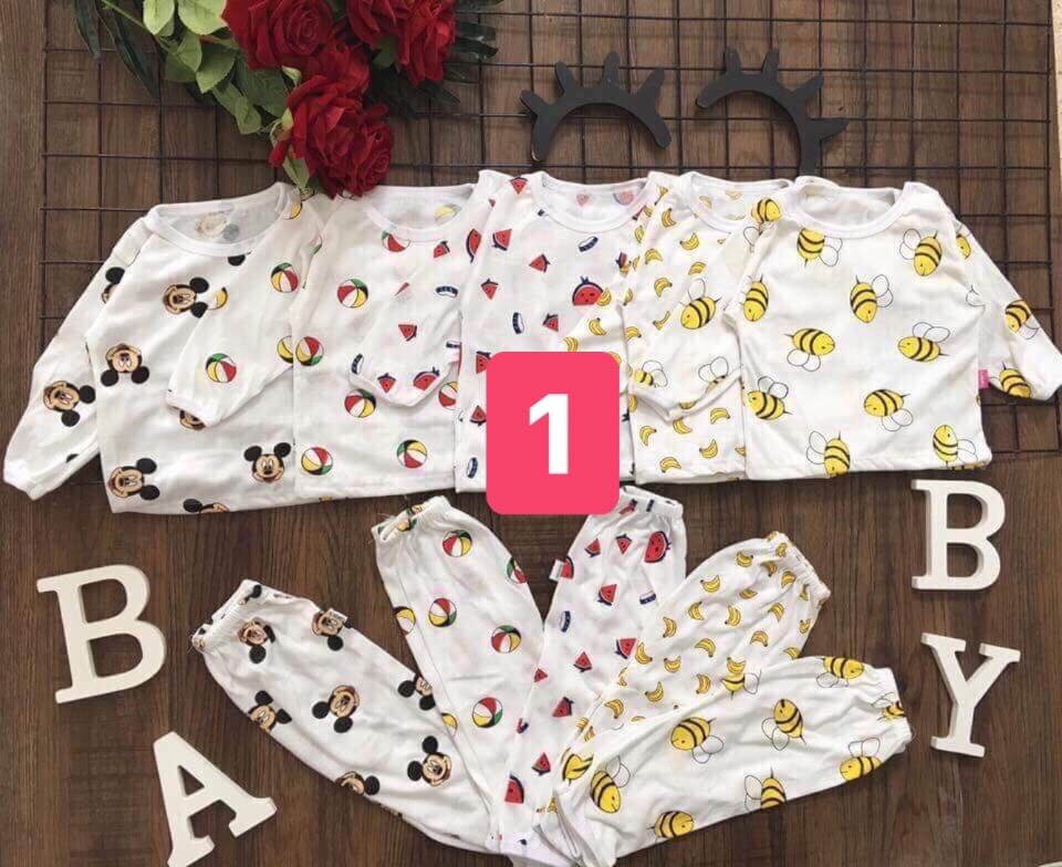 Set 5 bộ dài tay bé trai/gái 4-14kg