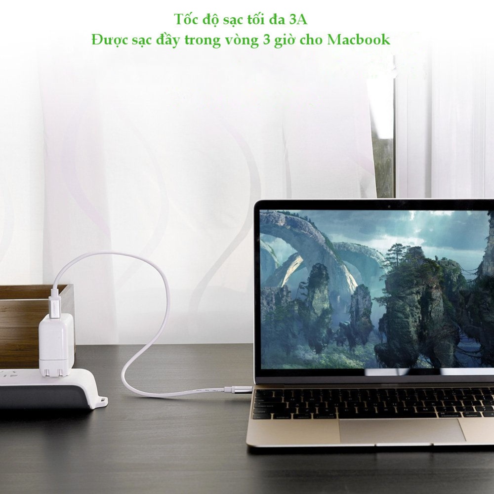 Dây cáp và truyền dữ liệu USB type C 3.1 hỗ trợ sạc nhanh PD 60W, QC3.0, 3A, dài 1.5m UGREEN US161 Dây cáp và truyền dữ liệu USB type C 3.1 hỗ trợ sạc nhanh PD 60W, QC3.0, 3A, dài 1.5m UGREEN US161
