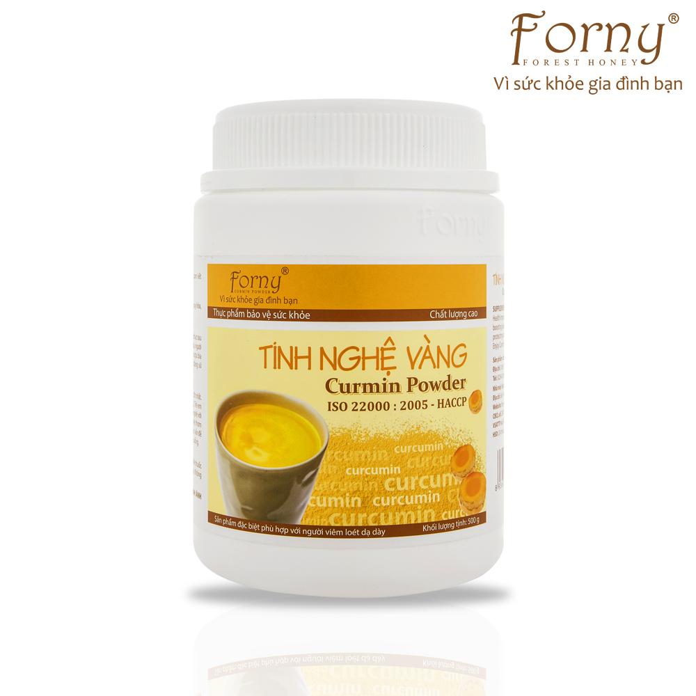 Tinh nghệ vàng Forny 500g DP (Đặc biệt phù hợp với người viêm loét dạ dày, phụ nữ sau sinh hồi phục sức khỏe và sắc đẹp, người sử dụng rượu bia thường xuyên, tốt cho hệ tiêu hóa) (tinh bột nghệ) (Tinh bột nghệ nguyên chất)