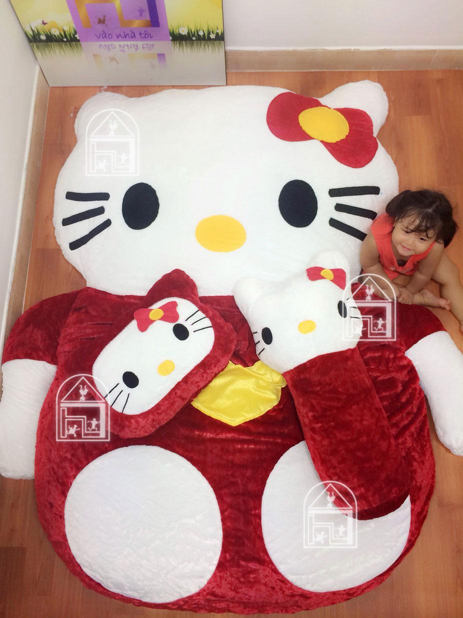 Nệm thú bông cao cấp nhật bản kitty vao nha toi ba0031