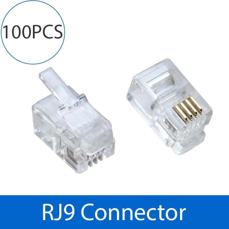 Đầu bấm RJ9 2 line 4PIN - Sử dụng cho tín hiệu ống nghe của điện thoại bàn (100 đầu)