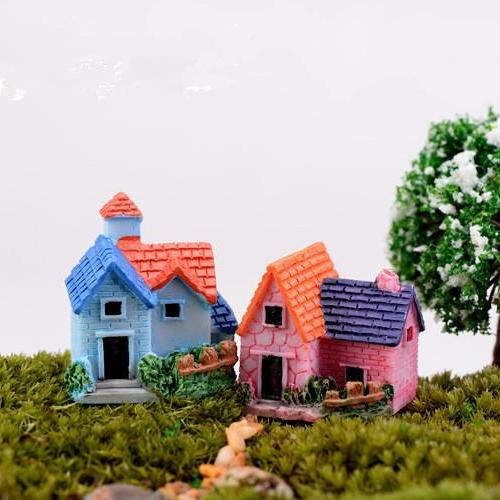 [HCM]Phụ kiện tiểu cảnh - nhà biệt thự trang trí terrarium sen đá xương rồng