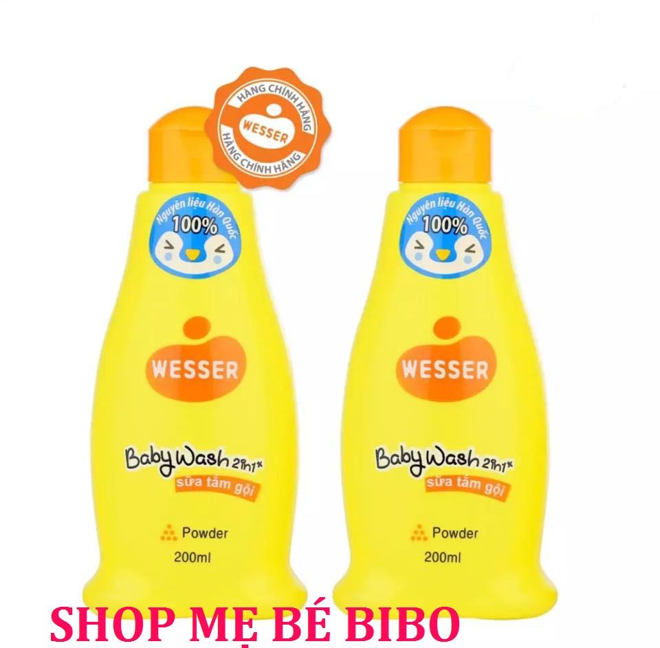 COMBO 2 CHAI SỮA TẮM GỘI WESSER MÀU CAM 200ML