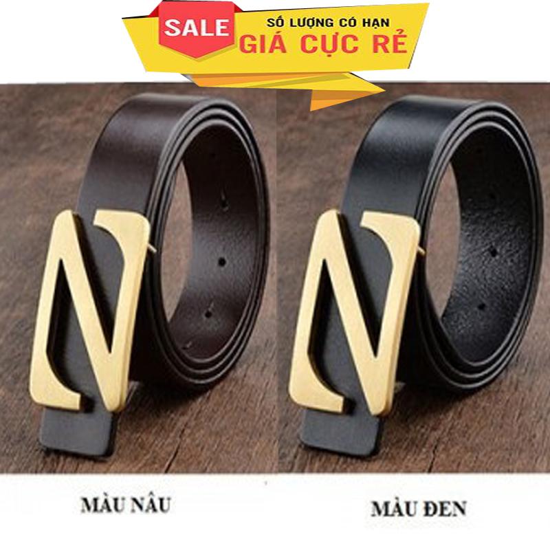 Combo 02 dây nịt,thắt lưng da khóa chữ z đúc đồng mạ vàng