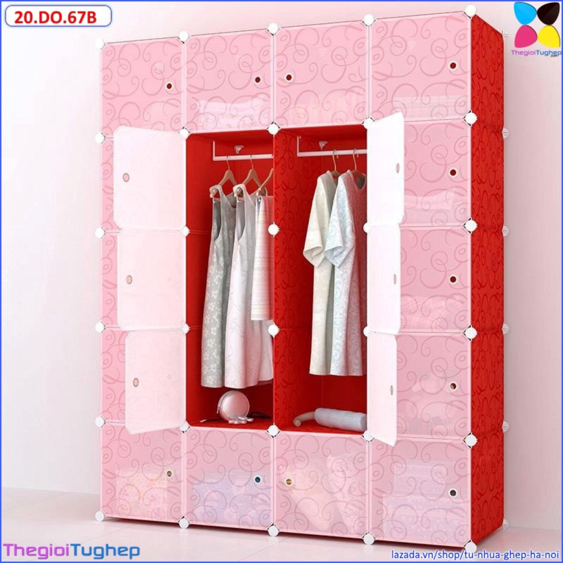 Tủ nhựa lắp ghép thông minh 20 ô, cánh trong -20.do.67b
