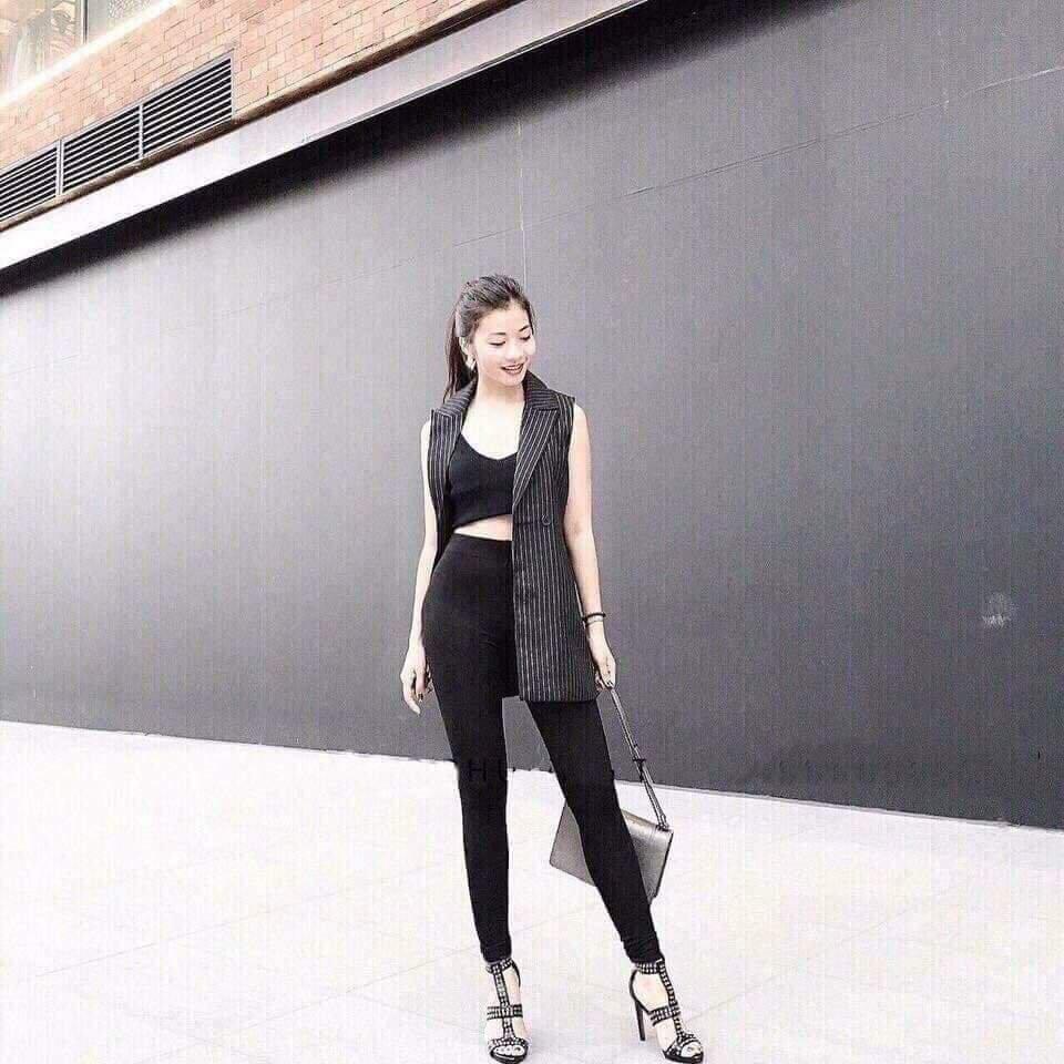 Quần legging lu cạp cao cotton 360 co giãn 4 chiều