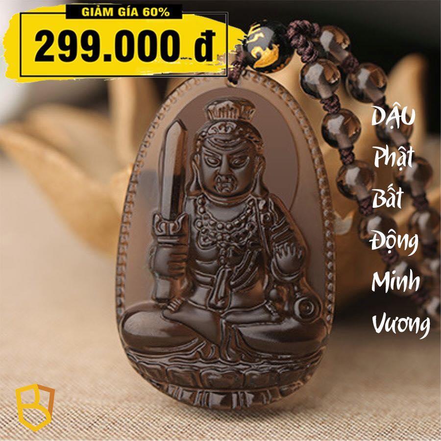 Dây chuyền kèm mặt bản mệnh bất động minh vương đá thạch anh khói