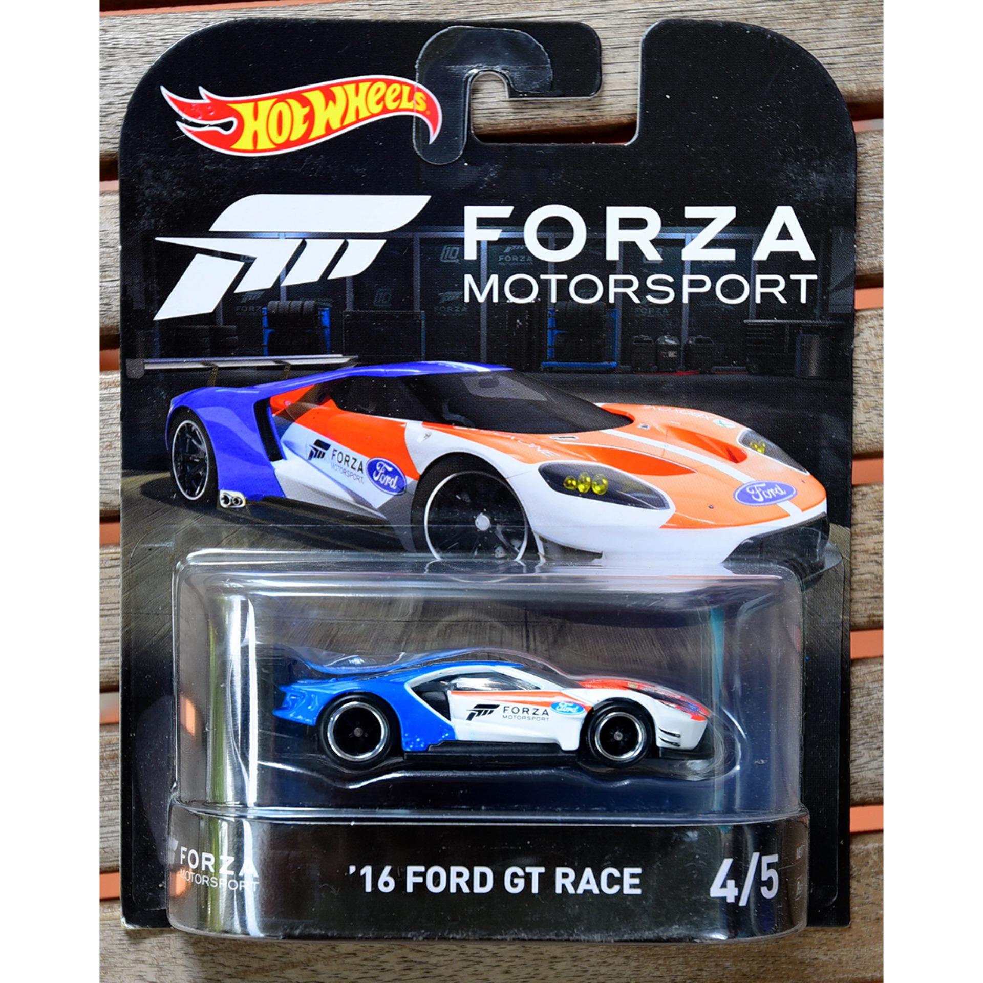 Ô tô mô hình tỉ lệ 1:64 hot wheels bánh cao su '16 ford gt race forza motosport 4/5