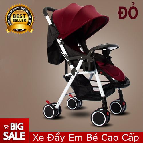 Xe đẩy em bé cao cấp GIFT 518-2 + Tặng kèm màn chống côn trùng, chiếu cói, nệm siêu thấm, giá treo bình sữa