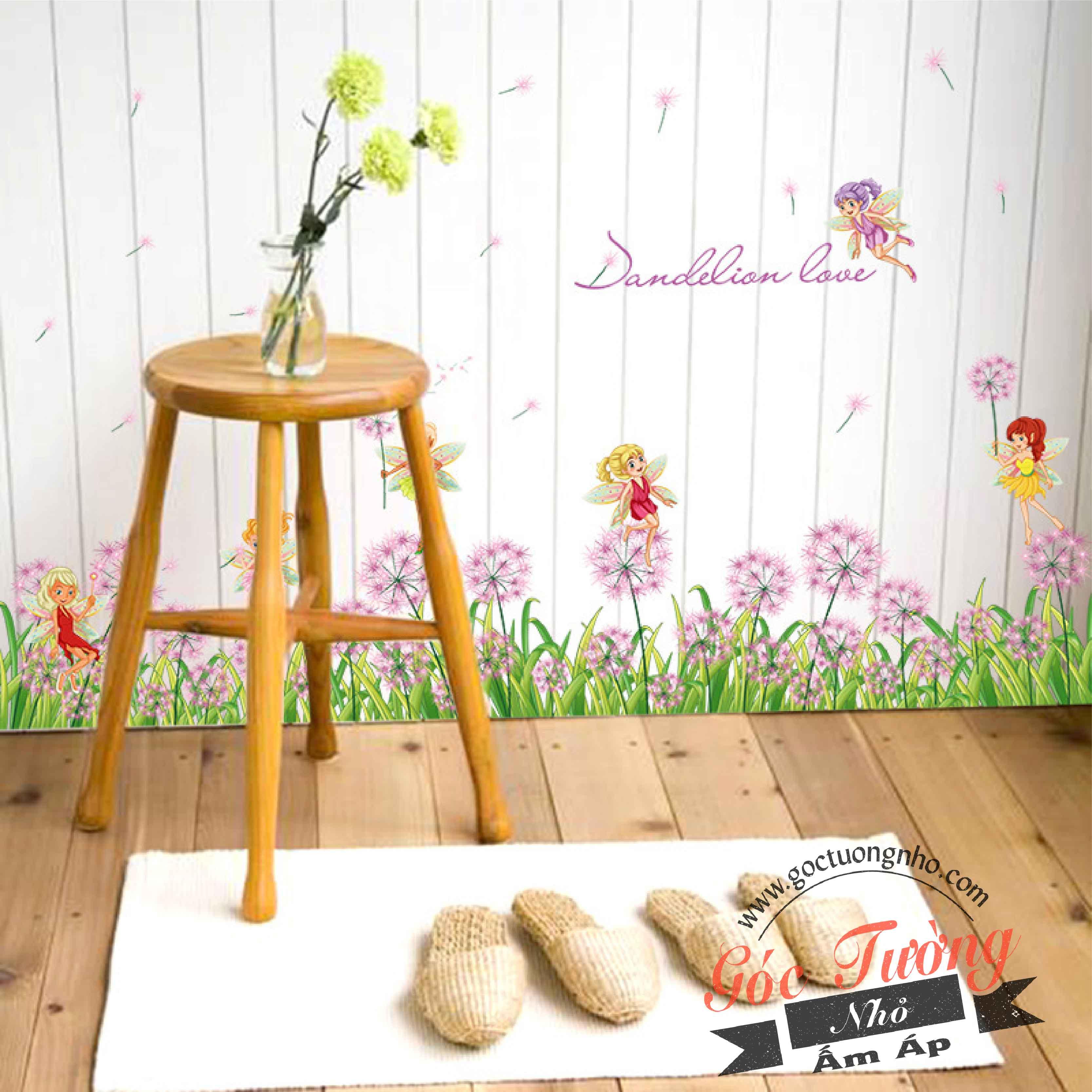 Decal dán tường Hình Hoa dán chân tường SK7040