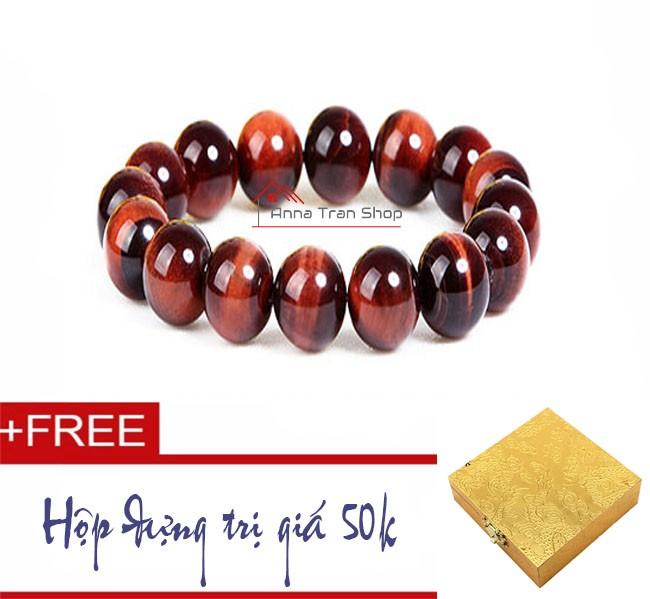 [HCM]Vòng tay đá mắt hổ đỏ 8ly HN04