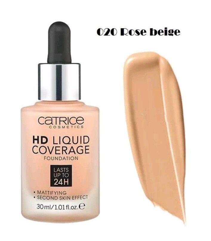 Kem nền che phủ hoàn hảo catrice hd liquid coverage 30ml #020 rose beige