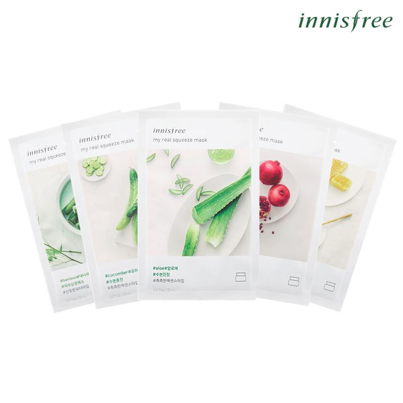 Bộ mặt nạ giấy Innisfree My Real Squeeze Mask 5 miếng
