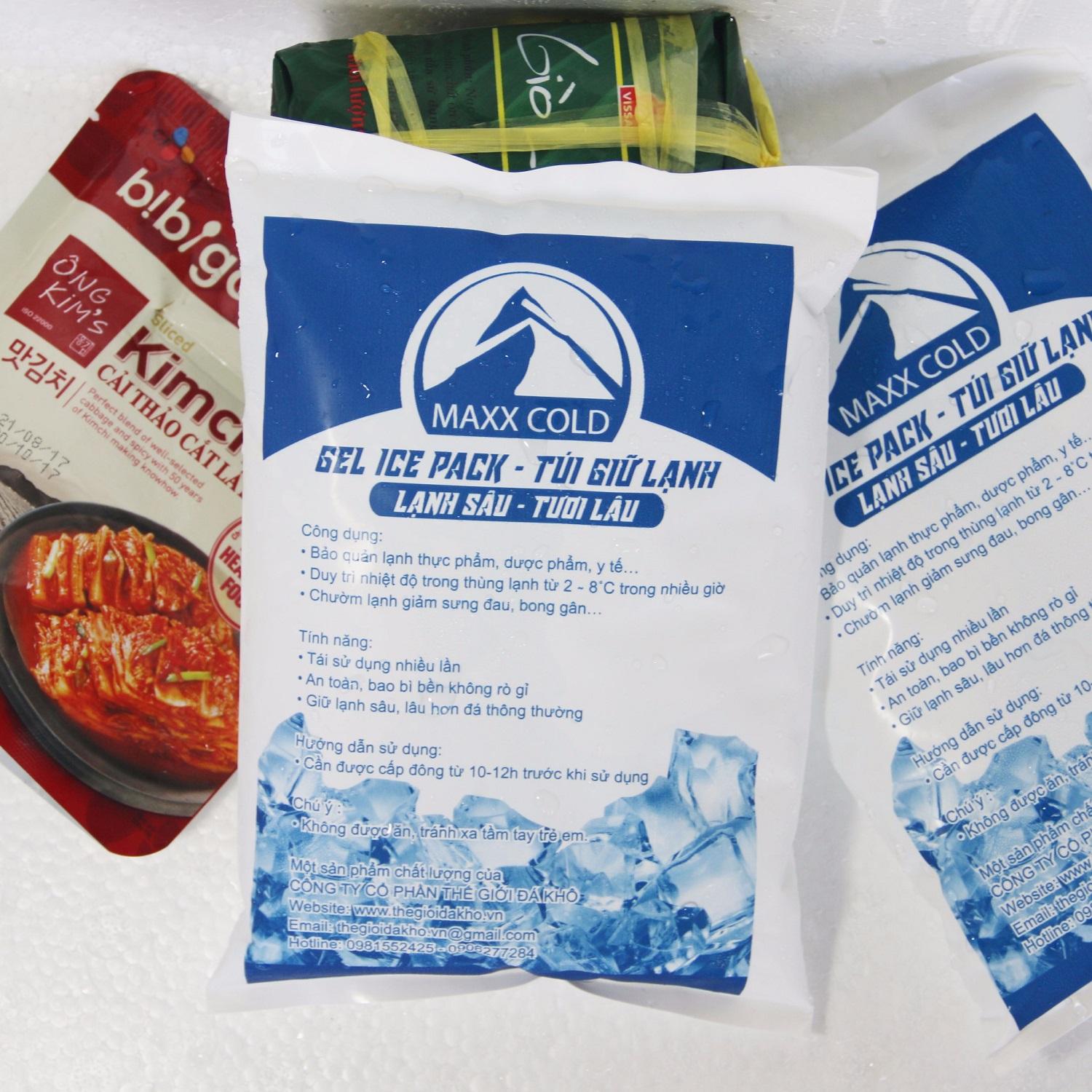 Túi đá khô gel Maxx Cold 500g giữ lạnh thực phẩm, thuốc, bảo quản sữa mẹ