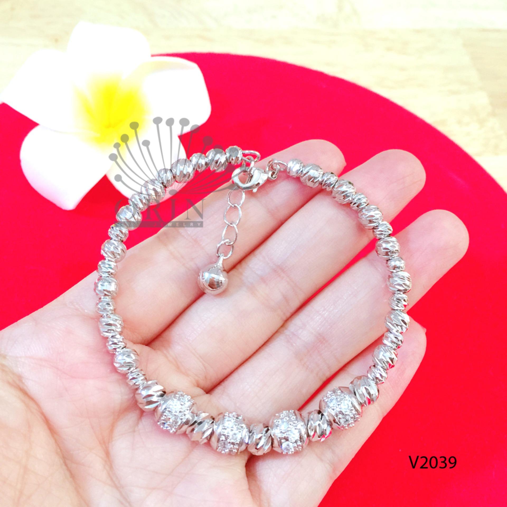 Vòng tay nữ thời trang cao cấp dạng bi charm tròn đính đá thời trang cao cấp Orin V2039 - Long Tien