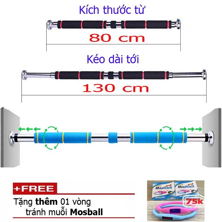 Xà đơn gắn cửa treo tường New 2018 (KT 80-130cm) (tặng vòng tránh muỗi)