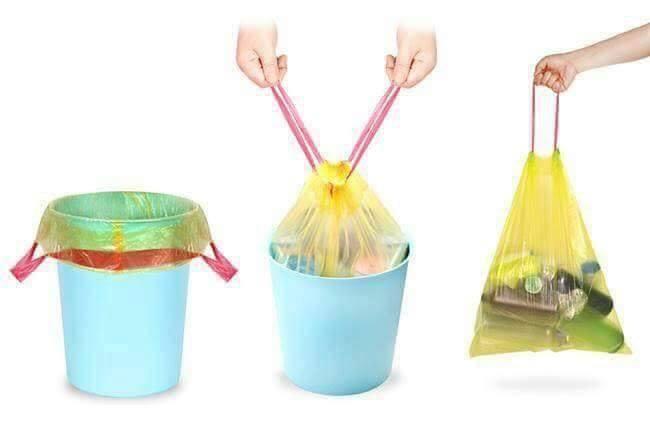 10 CUỘN TÚI ĐỰNG RÁC SINH HỌC có quai xách tiện dụng