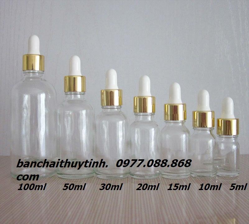 Combo bộ 7 lọ thủy tinh trong suốt nắp bóp khoen vàng giá 79k