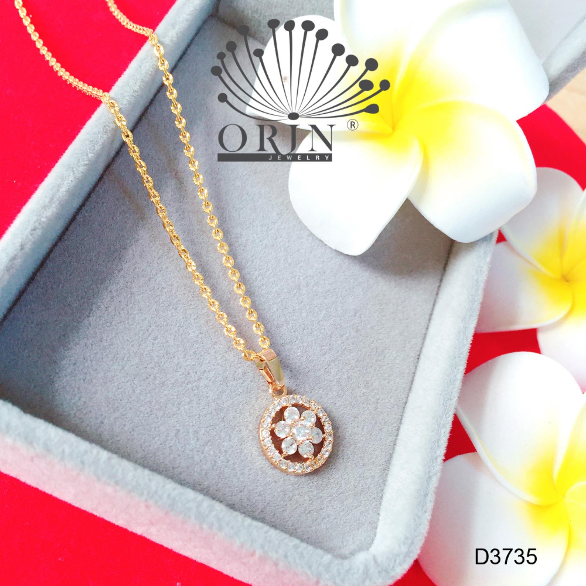Dây chuyền mặt hoa viền tròn thiết kế cao cấp Orin D3735 - Long Tien