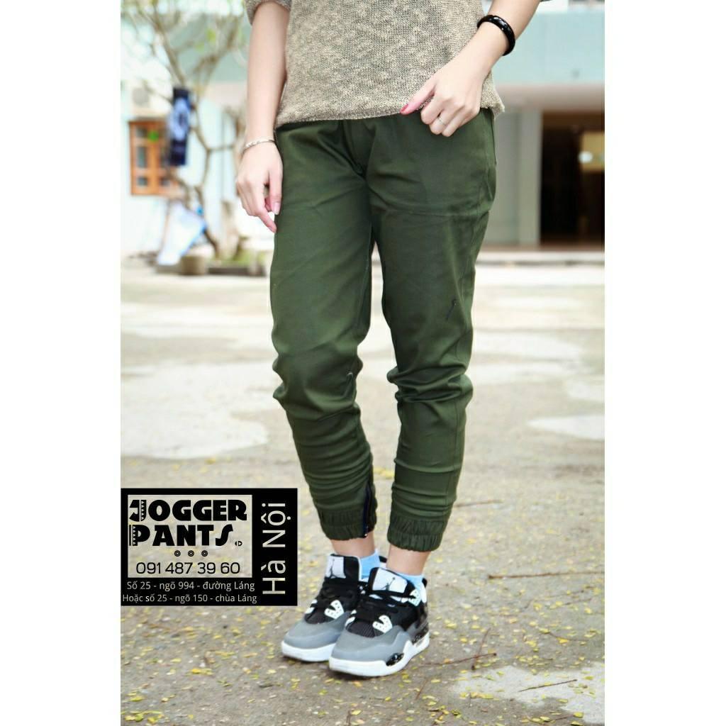 [HCM]Quần Jogger KaKi Nữ Khóa Chân Robin-Fashion WQ 04 (Xanh Rêu)