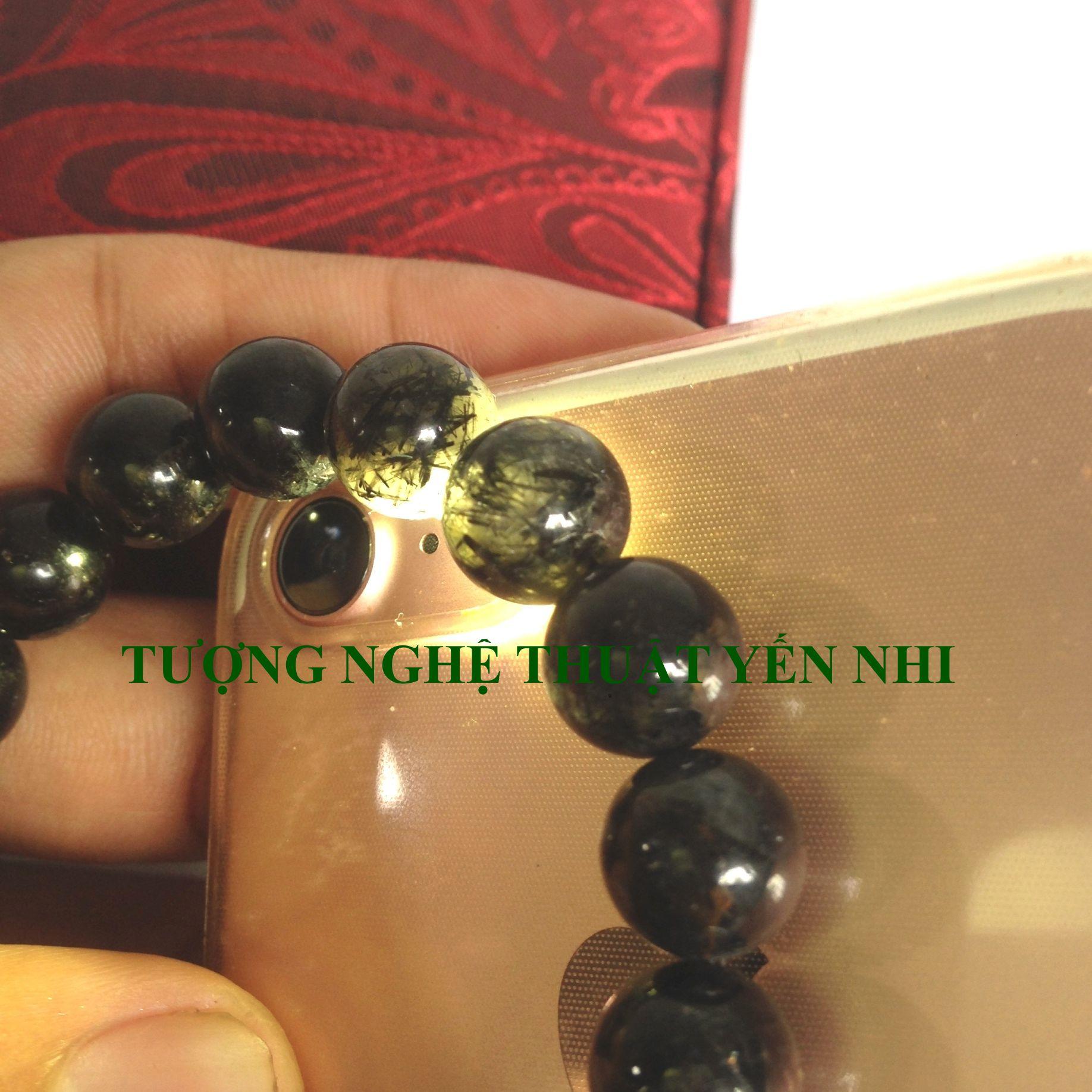 vòng tay Thạch anh Tóc Đen (Tóc kín) thiên nhiên cao cấp 8mm