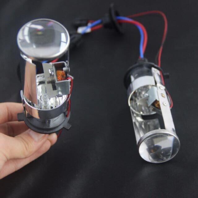 Bộ 2 đèn bi xenon gương cầu mini K4 oto 35w PHA COS H4 6000k 12V  ( sáng trắng )