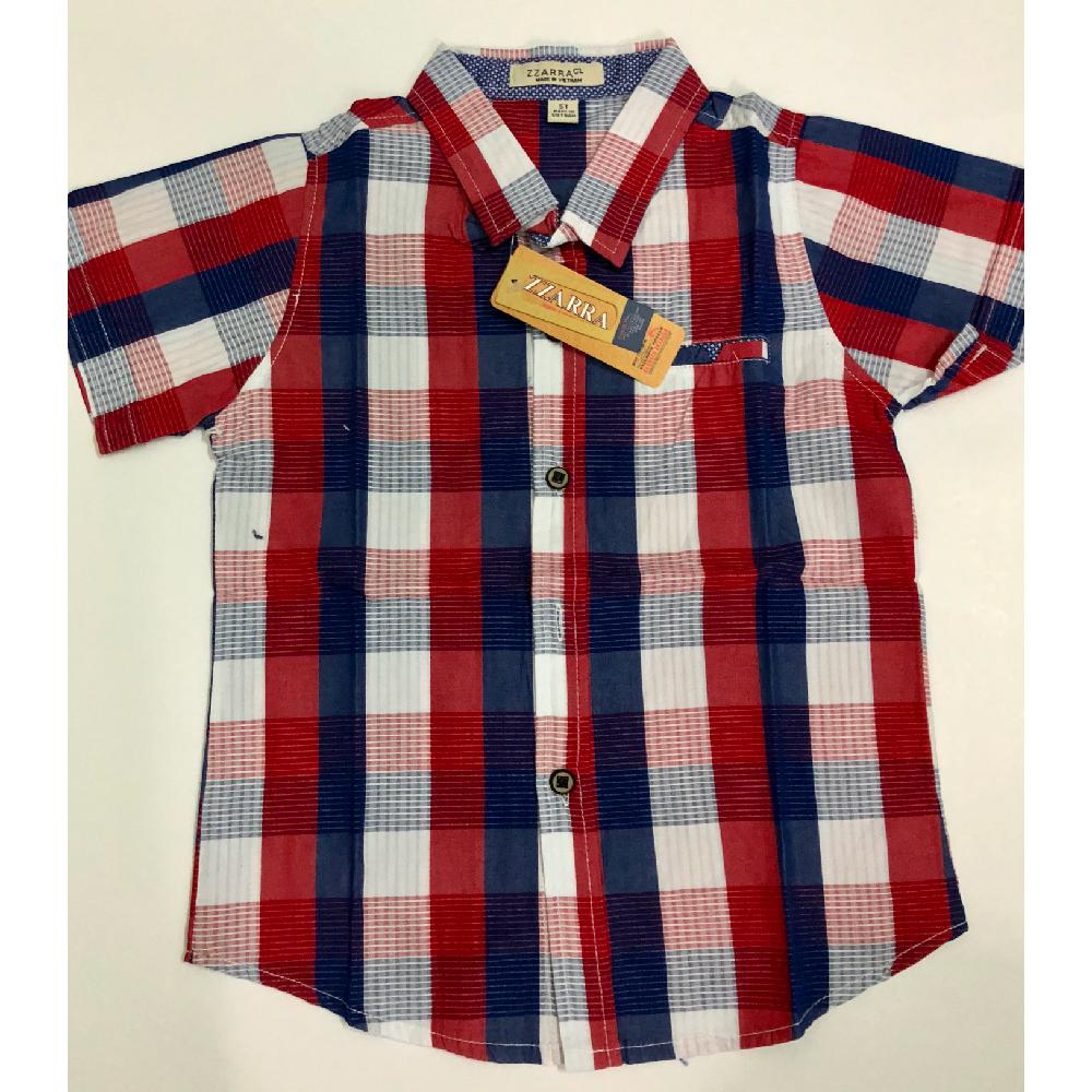 Áo sơ mi zara bé trai - sọc đỏ- size 1-8