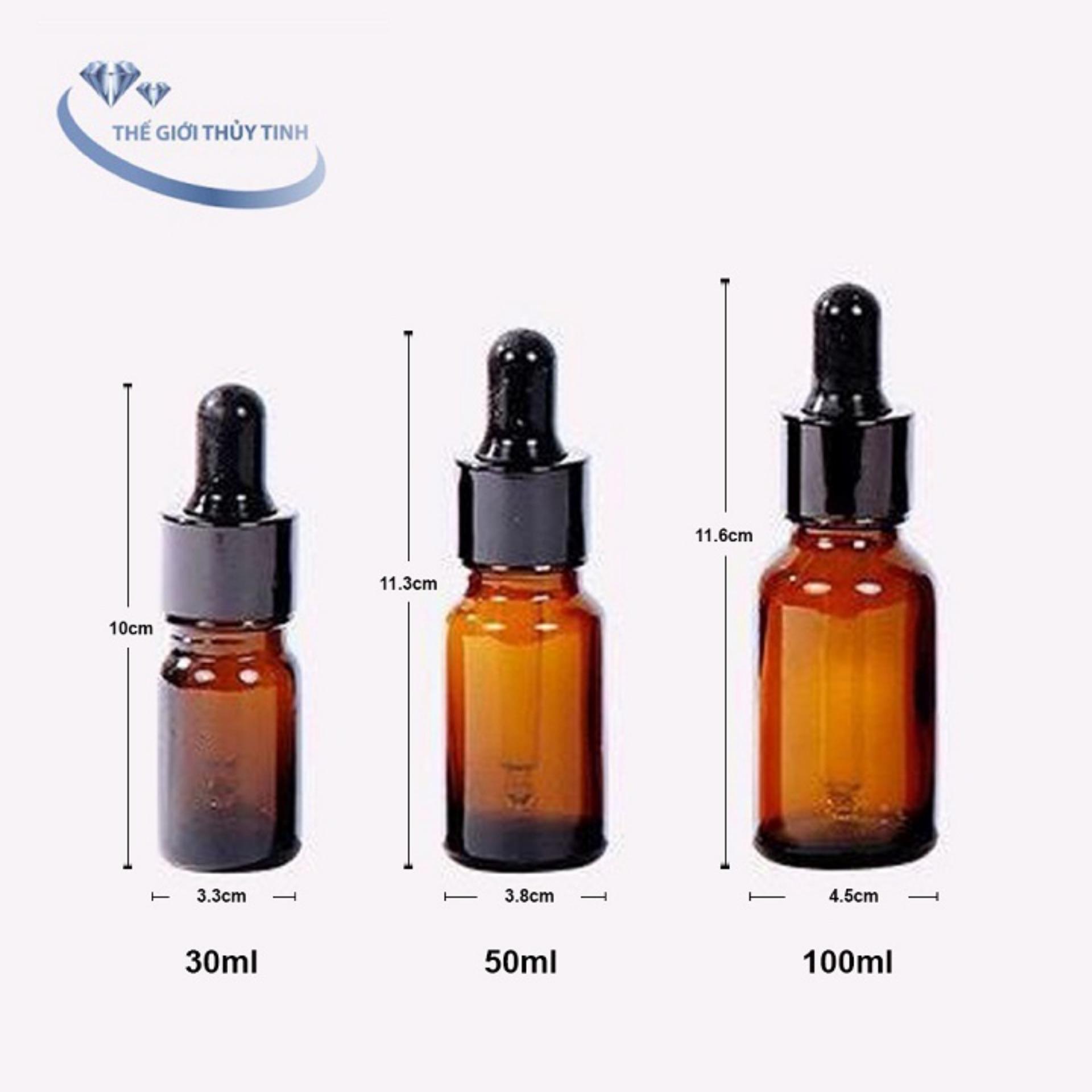 Bộ 10 Chai (Lọ Serum) Thủy Tinh Bóp Giọt 30 ML Đựng Tinh Dầu
