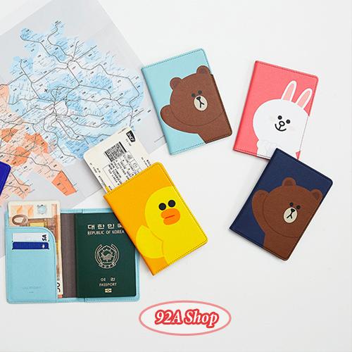 Vỏ hộ chiếu passport hoạt hình gấu thỏ gà