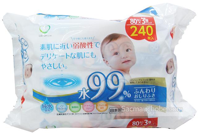 Set 3 gói giấy ướt 80 tờ cho bé - hàng nhập khẩu nhật bản, siêu thị sakura, sakura store