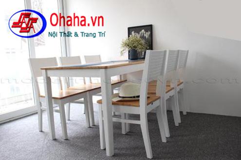 Bộ bàn ăn cherry ohaha 6 ghế ohaha