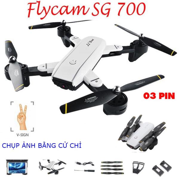 [Gói 03 Pin] Flycam SG700 Thế Hệ Mới Chụp Ảnh Bằng Cử Chỉ, Video HD 720P, Camera 2.0MP, Cảm Biến Di Chuyển Theo Bàn Tay, Truyền Hình Ảnh Trực Tiếp Về Điện Thoại