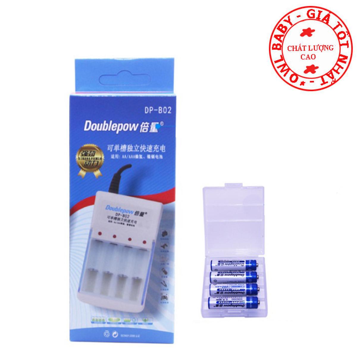 Bộ sạc pin aa, aaa dp-b02 + 4 pin aa ni-mh 1200mah doublepow
