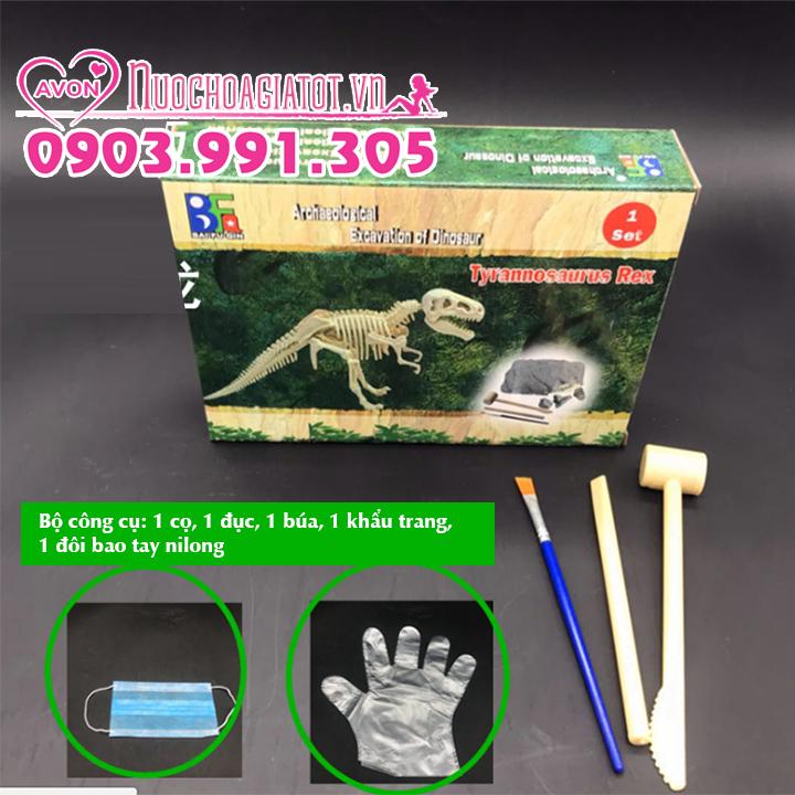 Khảo cổ khủng long bạo chúa t-rex dinosaur tặng 1 set công cụ