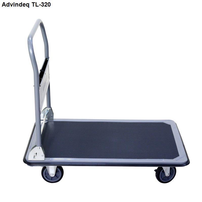 Xe đẩy hàng 4 bánh sàn thép ADVINDEQ TL-320 tải trọng chở 320kg tay đẩy gấp gọn bánh xe có chốt hãm có khay đựng dụng cụ tiện lợi